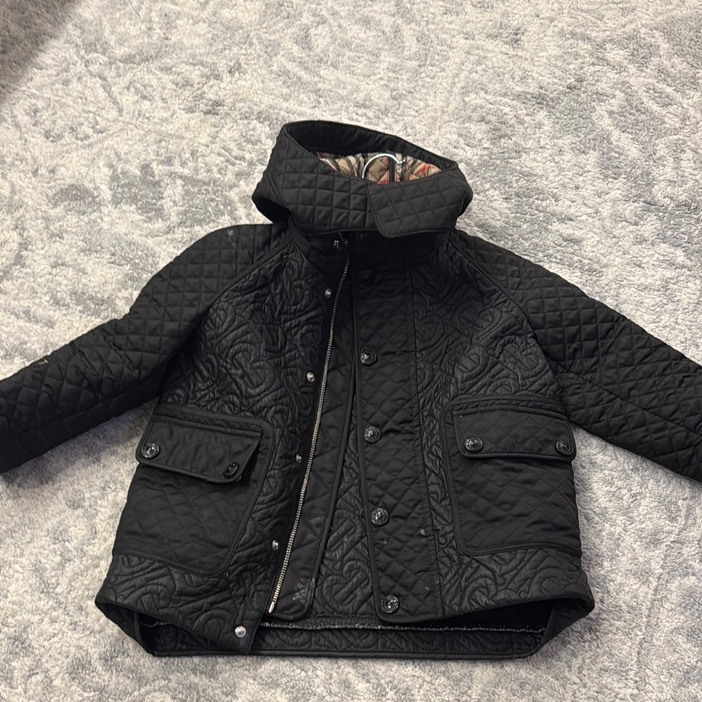Burberry Black Puffer Jacket with Diamond Quilting